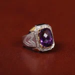 انگشتر آمیتیست مردانه کد 31245