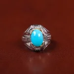 انگشتر فیروزه عجمی مردانه کد 31112