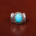 انگشتر فیروزه عجمی مردانه کد 31128