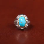 انگشتر فیروزه شجری مردانه کد 31140