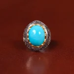 انگشتر فیروزه عجمی مردانه کد 31156