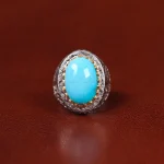 انگشتر فیروزه عجمی مردانه کد 31158