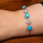 دستبند فیروزه زنانه کد 31165