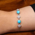دستبند فیروزه زنانه کد 31173