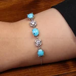 دستبند فیروزه زنانه کد 31182