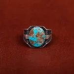 انگشتر فیروزه شجری مردانه کد 31190