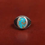 انگشتر فیروزه شجری مردانه کد 31198