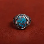 انگشتر فیروزه شجری مردانه کد 31204
