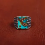 انگشتر فیروزه شجری مردانه کد 31226