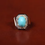 انگشتر فیروزه عجمی مردانه کد 31229
