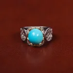 انگشتر فیروزه عجمی مردانه کد 31230