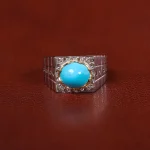 انگشتر فیروزه عجمی مردانه کد 31234