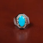 انگشتر فیروزه عجمی مردانه کد 31236
