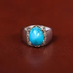 انگشتر فیروزه شجری مردانه کد 31237