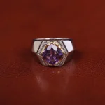 انگشتر آمیتیست مردانه کد 31244