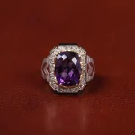 انگشتر آمیتیست مردانه کد 31245