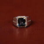 انگشتر توپاز آبی مردانه کد 31248