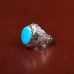 انگشتر فیروزه عجمی مردانه کد 31115