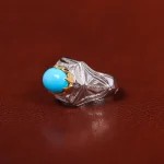 انگشتر فیروزه عجمی مردانه کد 31124