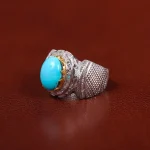 انگشتر فیروزه عجمی مردانه کد 31128