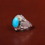 انگشتر فیروزه عجمی مردانه کد 31129