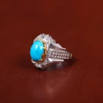 انگشتر فیروزه شجری مردانه کد 31132