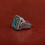 انگشتر فیروزه شجری مردانه کد 31186