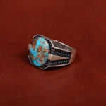 انگشتر فیروزه شجری مردانه کد 31190