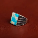 انگشتر فیروزه شجری مردانه کد 31195