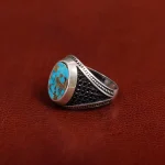 انگشتر فیروزه شجری مردانه کد 31198