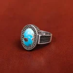 انگشتر فیروزه شجری مردانه کد 31203