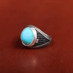 انگشتر فیروزه شجری مردانه کد 31210