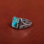 انگشتر فیروزه شجری مردانه کد 31219