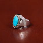 انگشتر فیروزه عجمی مردانه کد 31236