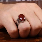 انگشتر عقیق مردانه کد 31026