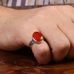 انگشتر عقیق مردانه کد 31072