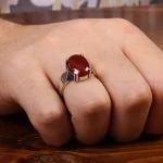 انگشتر عقیق مردانه کد 31075