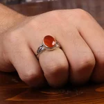 انگشتر عقیق مردانه کد 31088