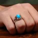 انگشتر فیروزه عجمی مردانه کد 31117