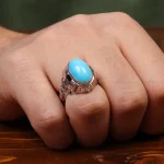 انگشتر فیروزه عجمی مردانه کد 31119