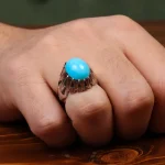 انگشتر فیروزه عجمی مردانه کد 31121