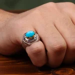 انگشتر فیروزه عجمی مردانه کد 31123