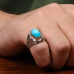 انگشتر فیروزه شجری مردانه کد 31140