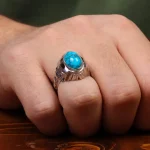 انگشتر فیروزه شجری مردانه کد 31141