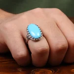 انگشتر فیروزه عجمی مردانه کد 31153