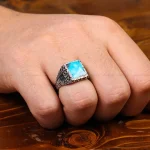 انگشتر فیروزه شجری مردانه کد 31192