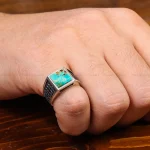 انگشتر فیروزه شجری مردانه کد 31193