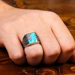 انگشتر فیروزه شجری مردانه کد 31213