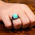انگشتر فیروزه شجری مردانه کد 31214