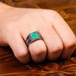 انگشتر فیروزه شجری مردانه کد 31215